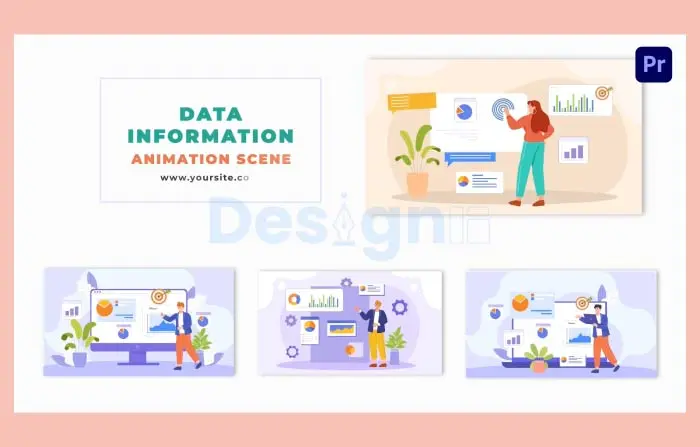 Data Visualization Concept Vector Animation Scene